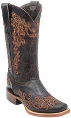 Women´s Silverton Diana All Leather Square Toe Boots - Chocolate - OriginalWestern.com