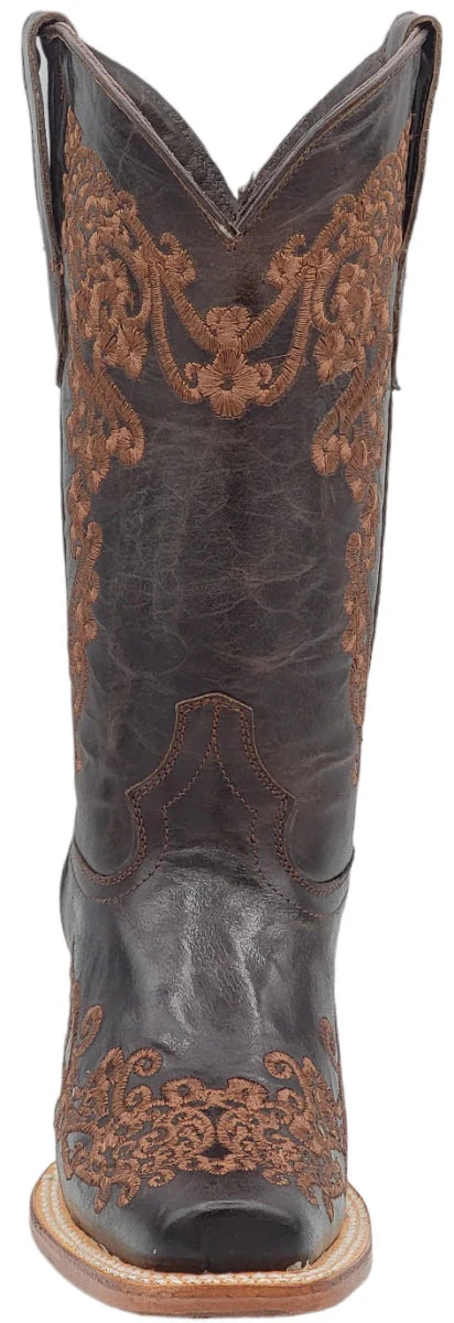 Women´s Silverton Diana All Leather Square Toe Boots - Chocolate - OriginalWestern.com