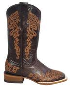 Women´s Silverton Diana All Leather Wide Square Toe Boots - Chocolate - OriginalWestern.com