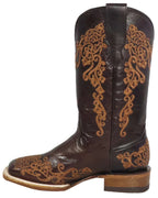 Women´s Silverton Diana All Leather Wide Square Toe Boots - Chocolate - OriginalWestern.com