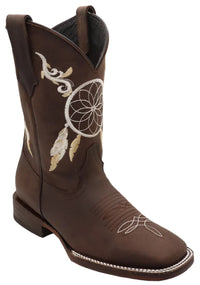 Women´s Silverton Dreamcatcher All Leather Wide Square Toe Boots - Brown - OriginalWestern.com