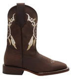 Women´s Silverton Dreamcatcher All Leather Wide Square Toe Boots - Brown - OriginalWestern.com