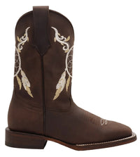 Women´s Silverton Dreamcatcher All Leather Wide Square Toe Boots - Brown - OriginalWestern.com