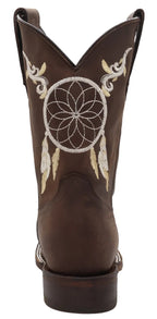 Women´s Silverton Dreamcatcher All Leather Wide Square Toe Boots - Brown - OriginalWestern.com