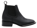 Women´s Silverton Ellie All Leather Wide Square Toe Short Boots-Black - OriginalWestern.com