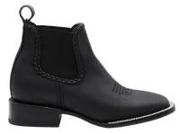 Women´s Silverton Ellie All Leather Wide Square Toe Short Boots-Black - OriginalWestern.com