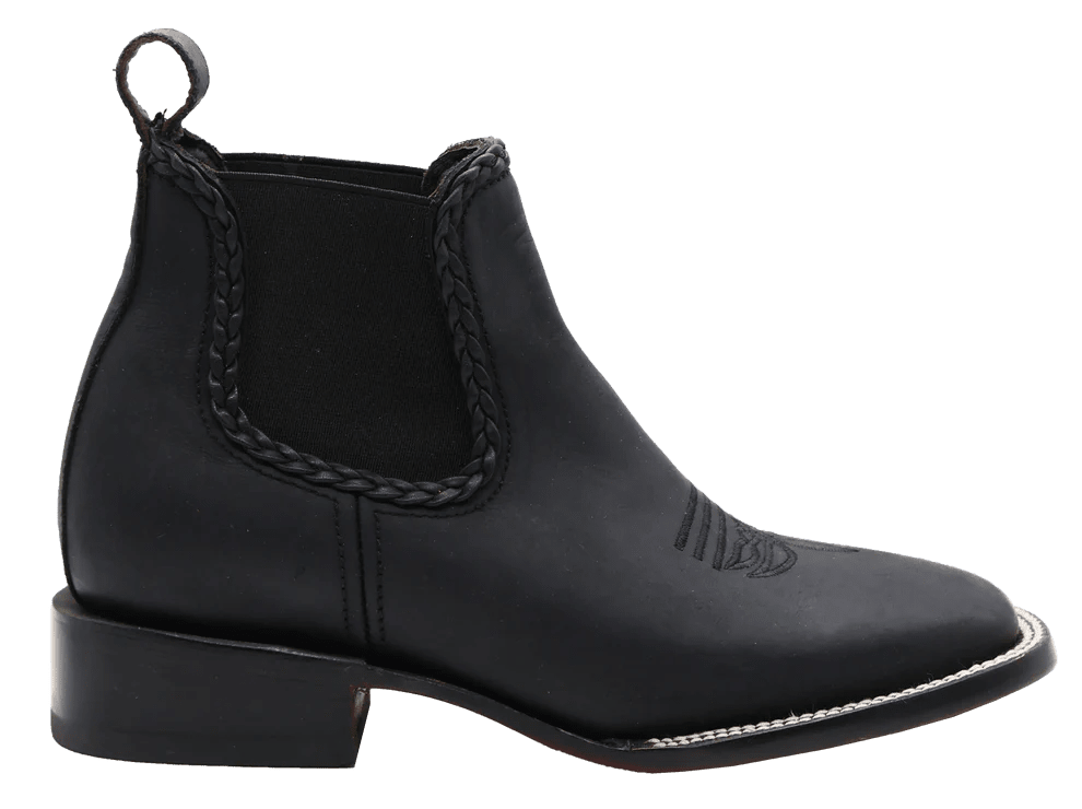 Women´s Silverton Ellie All Leather Wide Square Toe Short Boots-Black - OriginalWestern.com