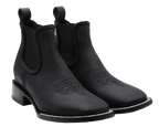 Women´s Silverton Ellie All Leather Wide Square Toe Short Boots-Black - OriginalWestern.com