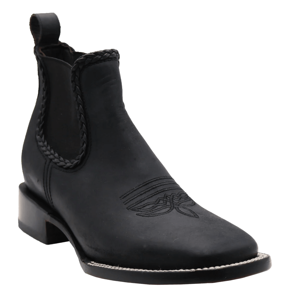 Women´s Silverton Ellie All Leather Wide Square Toe Short Boots-Black - OriginalWestern.com