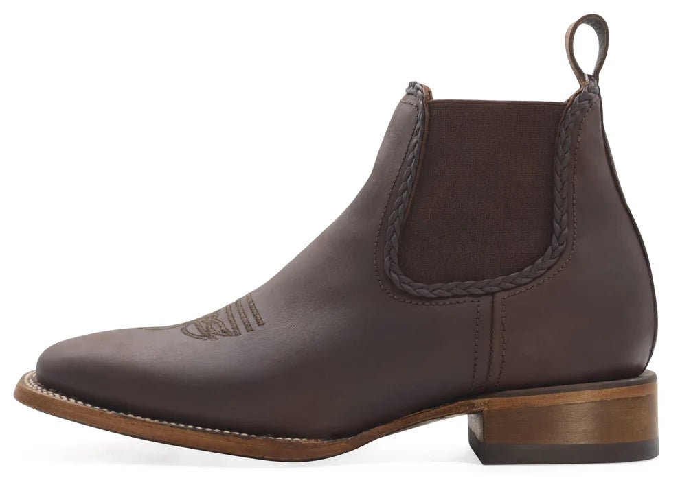 Women´s Silverton Ellie All Leather Wide Square Toe Short Boots-Brown - OriginalWestern.com