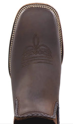 Women´s Silverton Ellie All Leather Wide Square Toe Short Boots-Brown - OriginalWestern.com