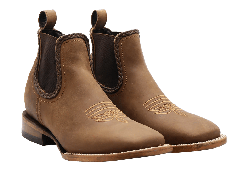 Women´s Silverton Ellie All Leather Wide Square Toe Short Boots-Tobacco - OriginalWestern.com