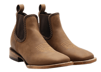 Women´s Silverton Ellie All Leather Wide Square Toe Short Boots-Tobacco - OriginalWestern.com