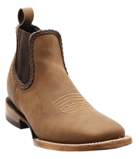Women´s Silverton Ellie All Leather Wide Square Toe Short Boots-Tobacco - OriginalWestern.com