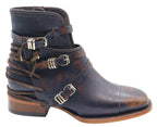 Women´s Silverton Gipsy All Leather Wide Square Toe Short Boots-Black/Brown - OriginalWestern.com