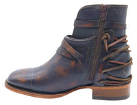 Women´s Silverton Gipsy All Leather Wide Square Toe Short Boots-Black/Brown - OriginalWestern.com