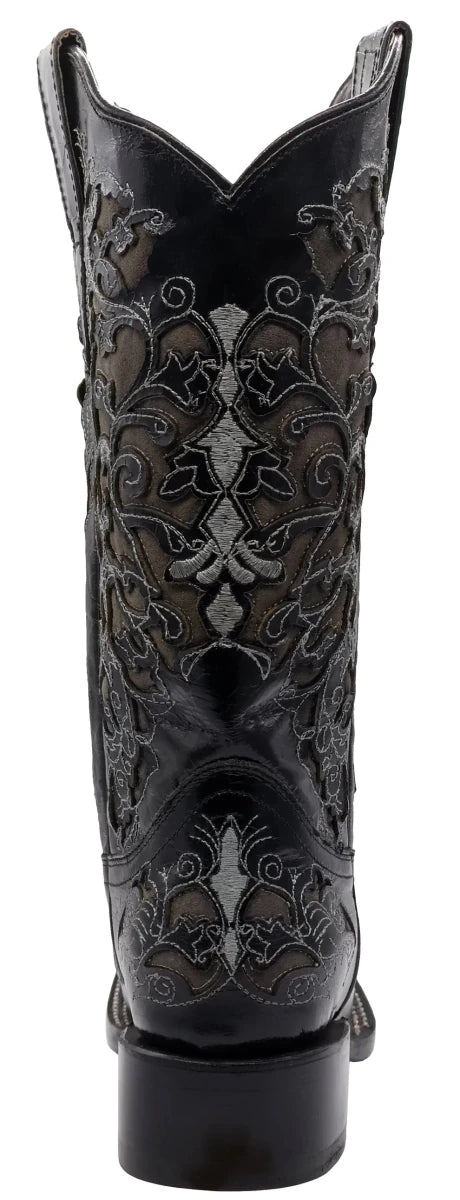 Women´s Silverton Grace All Leather Square Toe Boots-Black - OriginalWestern.com