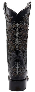 Women´s Silverton Grace All Leather Square Toe Boots-Black - OriginalWestern.com