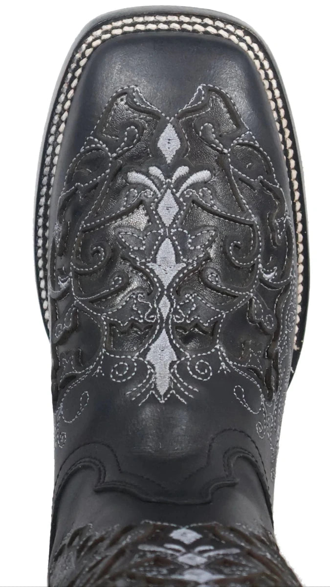 Women´s Silverton Grace All Leather Wide Square Toe Boots - Black - OriginalWestern.com