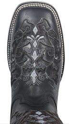 Women´s Silverton Grace All Leather Wide Square Toe Boots - Black - OriginalWestern.com