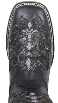 Women´s Silverton Grace All Leather Wide Square Toe Boots - Black - OriginalWestern.com