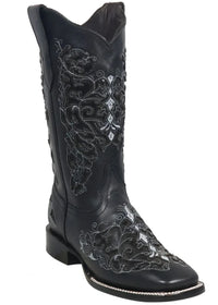 Women´s Silverton Grace All Leather Wide Square Toe Boots - Black - OriginalWestern.com