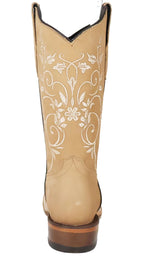Women´s Silverton Jennifer All Leather Square Toe Boots - Beige - OriginalWestern.com