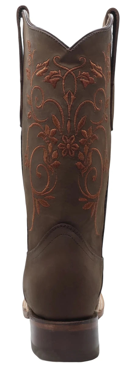 Women´s Silverton Jennifer All Leather Square Toe Boots - Brown - OriginalWestern.com
