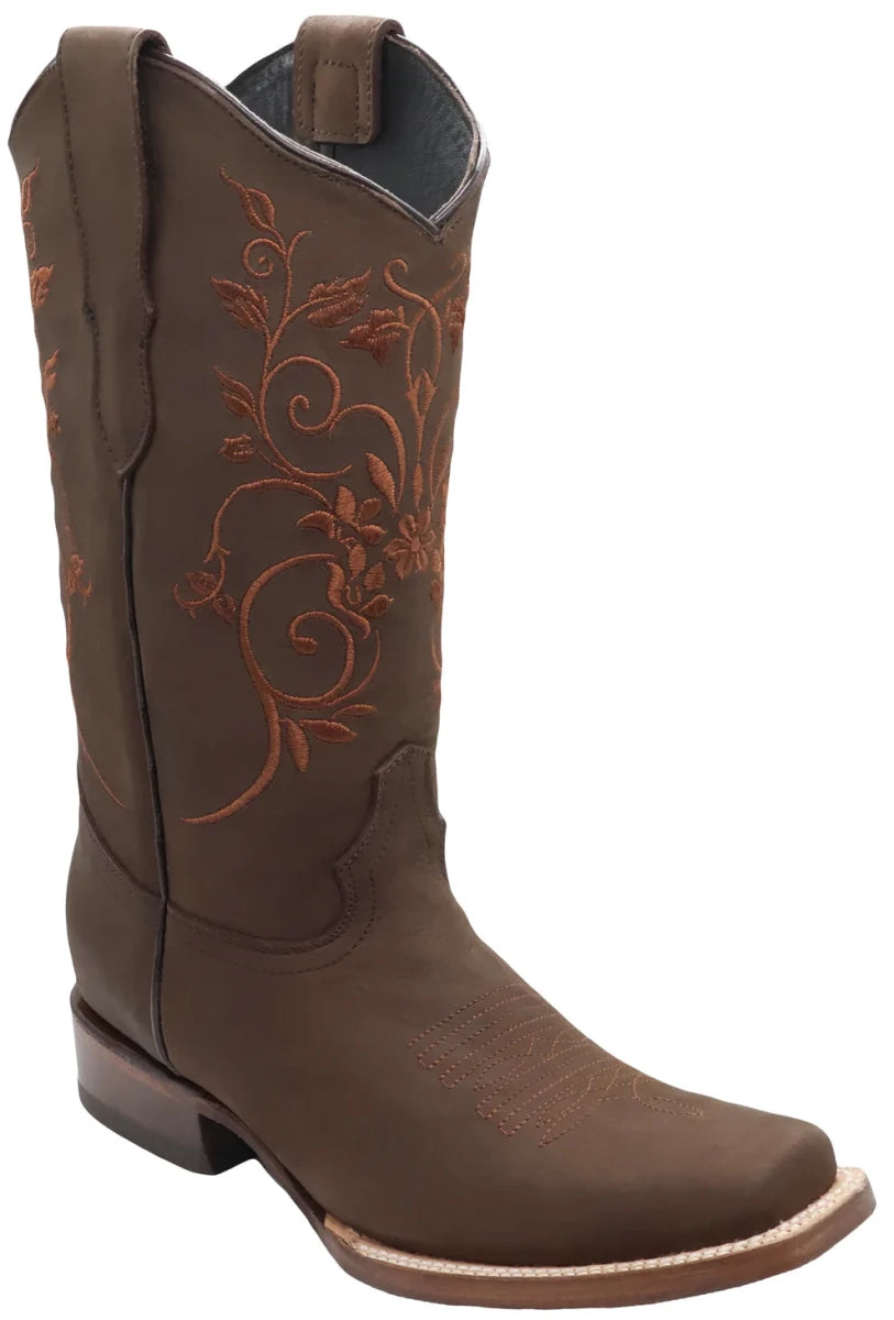 Women´s Silverton Jennifer All Leather Square Toe Boots - Brown - OriginalWestern.com