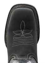 Women´s Silverton Mary All Leather Wide Square Toe Boots-Black - OriginalWestern.com