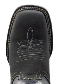 Women´s Silverton Mary All Leather Wide Square Toe Boots-Black - OriginalWestern.com