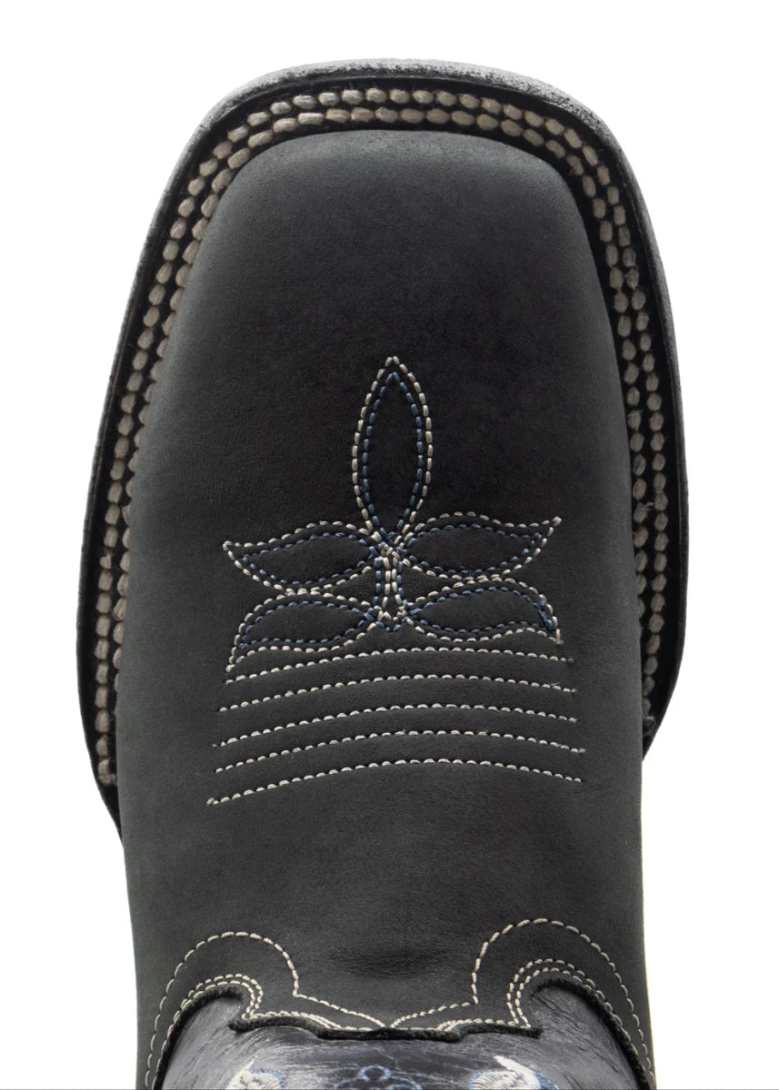 Women´s Silverton Mary All Leather Wide Square Toe Boots-Black - OriginalWestern.com
