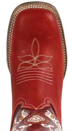Women´s Silverton Mary All Leather Wide Square Toe Boots - Red - OriginalWestern.com
