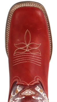 Women´s Silverton Mary All Leather Wide Square Toe Boots - Red - OriginalWestern.com