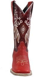 Women´s Silverton Mary All Leather Wide Square Toe Boots - Red - OriginalWestern.com
