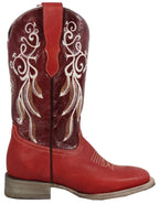 Women´s Silverton Mary All Leather Wide Square Toe Boots - Red - OriginalWestern.com