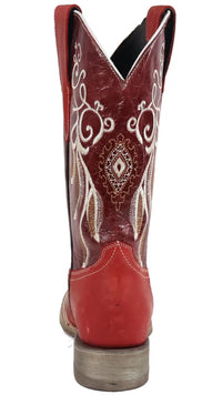 Women´s Silverton Mary All Leather Wide Square Toe Boots - Red - OriginalWestern.com
