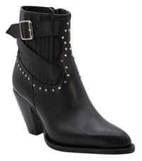 Women´s Silverton Morgan All Leather Snip Toe Short Boots-Black - OriginalWestern.com