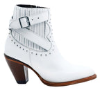 Women´s Silverton Morgan All Leather Snip Toe Short Boots-White - OriginalWestern.com