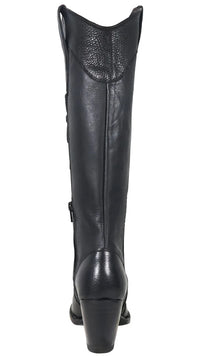 Women´s Silverton Nora All Leather Snip Toe Knee High Boots-Black - OriginalWestern.com