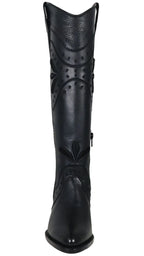 Women´s Silverton Nora All Leather Snip Toe Knee High Boots-Black - OriginalWestern.com
