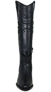 Women´s Silverton Nora All Leather Snip Toe Knee High Boots-Black - OriginalWestern.com