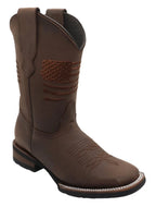 Women´s Silverton Patriot Lady All Leather Wide Square Toe Boots - Brown - OriginalWestern.com