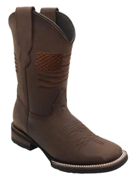 Women´s Silverton Patriot Lady All Leather Wide Square Toe Boots - Brown - OriginalWestern.com