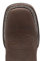 Women´s Silverton Patriot Lady All Leather Wide Square Toe Boots - Brown - OriginalWestern.com