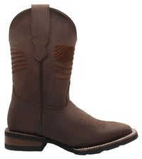 Women´s Silverton Patriot Lady All Leather Wide Square Toe Boots - Brown - OriginalWestern.com