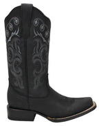 Women´s Silverton Sara All Leather Square Toe Boots - Black - OriginalWestern.com