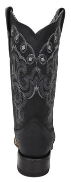 Women´s Silverton Sara All Leather Square Toe Boots - Black - OriginalWestern.com