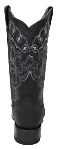 Women´s Silverton Sara All Leather Square Toe Boots - Black - OriginalWestern.com