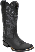 Women´s Silverton Sara All Leather Square Toe Boots - Black - OriginalWestern.com